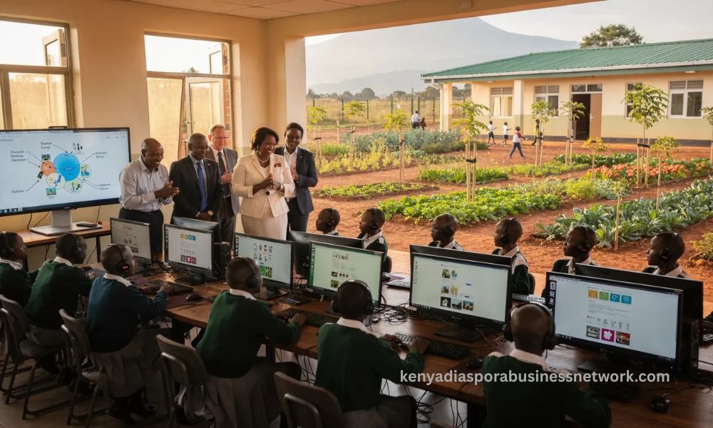 Mama Rachel calls for greater investment in children with special needs visiting students at a Kenyan school for deaf children with modern learning facilities