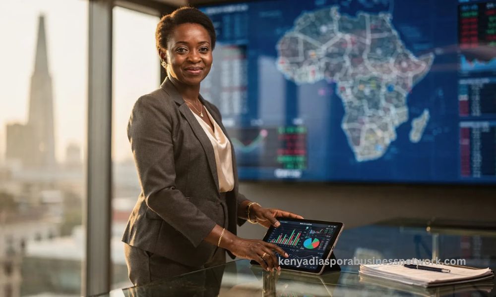 OMS Africa appoints Lydia Gakanga as new principal officer Lydia Gakanga in a Nairobi financial office following her appointment as OMS Africa Principal Officer