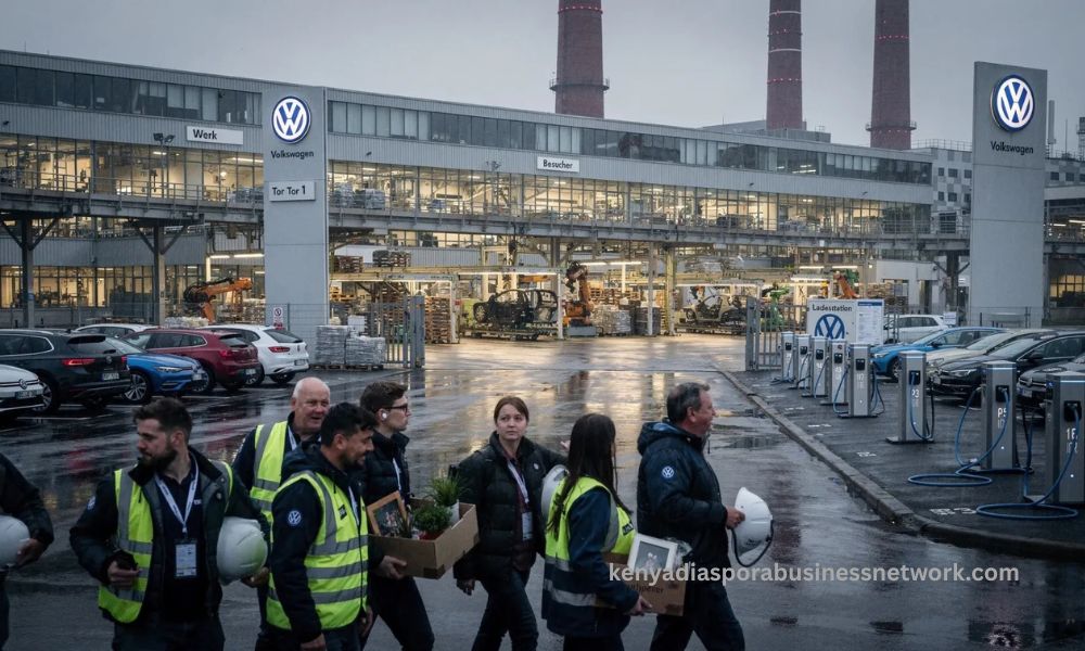 Volkswagen board approves plan to cut another 50,000 jobs Volkswagen factory in Germany with workers amid a major workforce restructuring and automotive turnaround