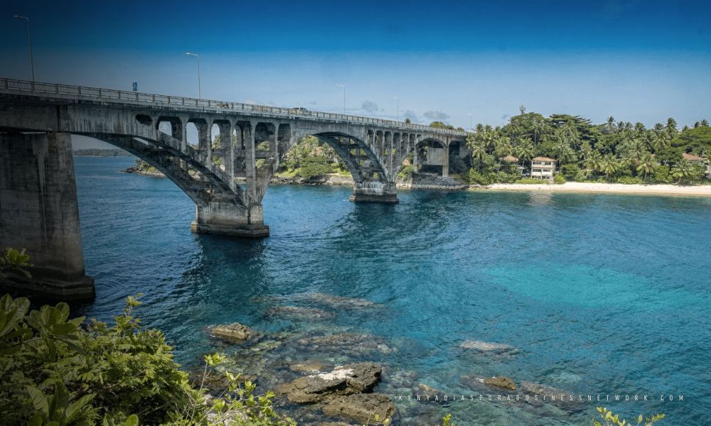 Side view of Kilifi Bridge