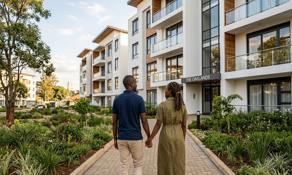 Uasin Gishu Youth embrace affordable housing to secure future assets Modern contemporary residential apartments in Kenya with manicured landscaping